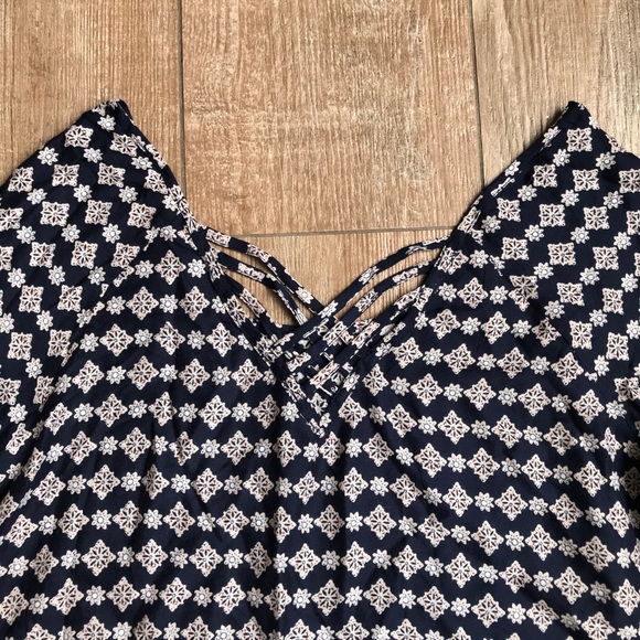 Full Tilt NWOT • Bell Sleeve Boho Navy Blue Blouse - Picture 8 of 9